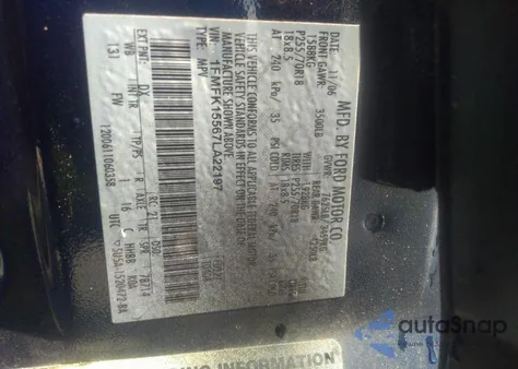 2007 Ford Expedition El Xlt из США, поврежденный, VIN 1FMFK15567LA22197